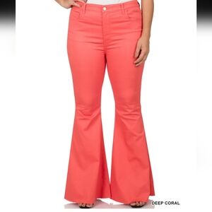 Boutique Coral Wide Flared Pants